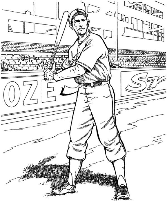 Baseball Player Baseball Coloring Page Purple Kitty