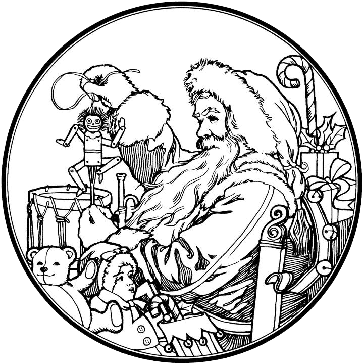 Santa around world coloring pages