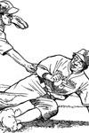 Los Angeles Dodger Sliding baseball coloring page
