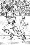 Running to First baseball coloring page