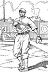 Red Sox Outfielder baseball coloring page