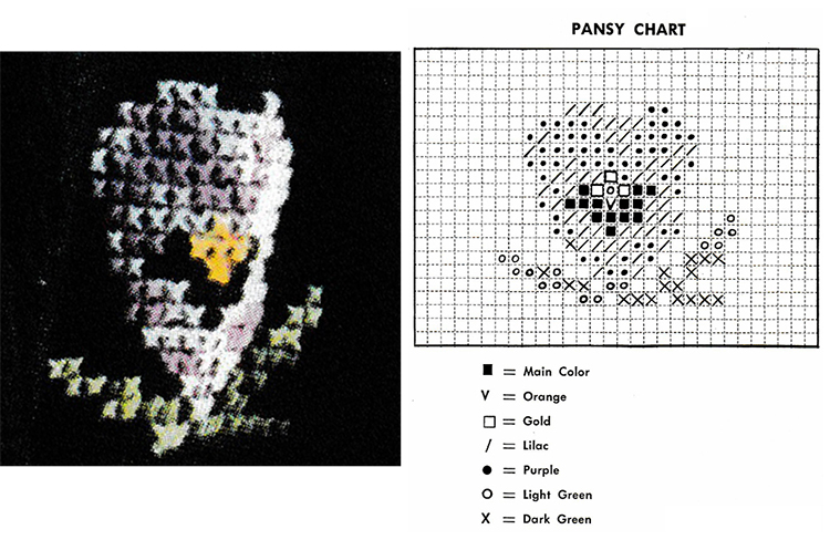 pansy Cross Stitch Chart