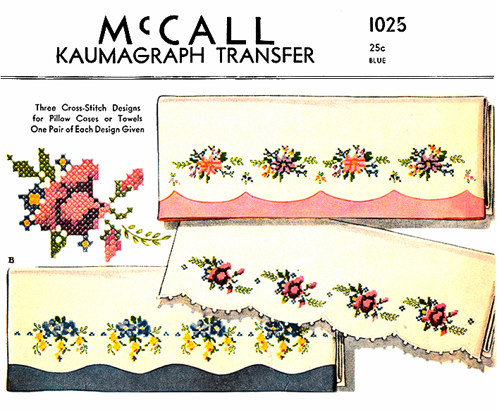 Floral Designs for Pillow Cases or Towels | McCall's No. 1025