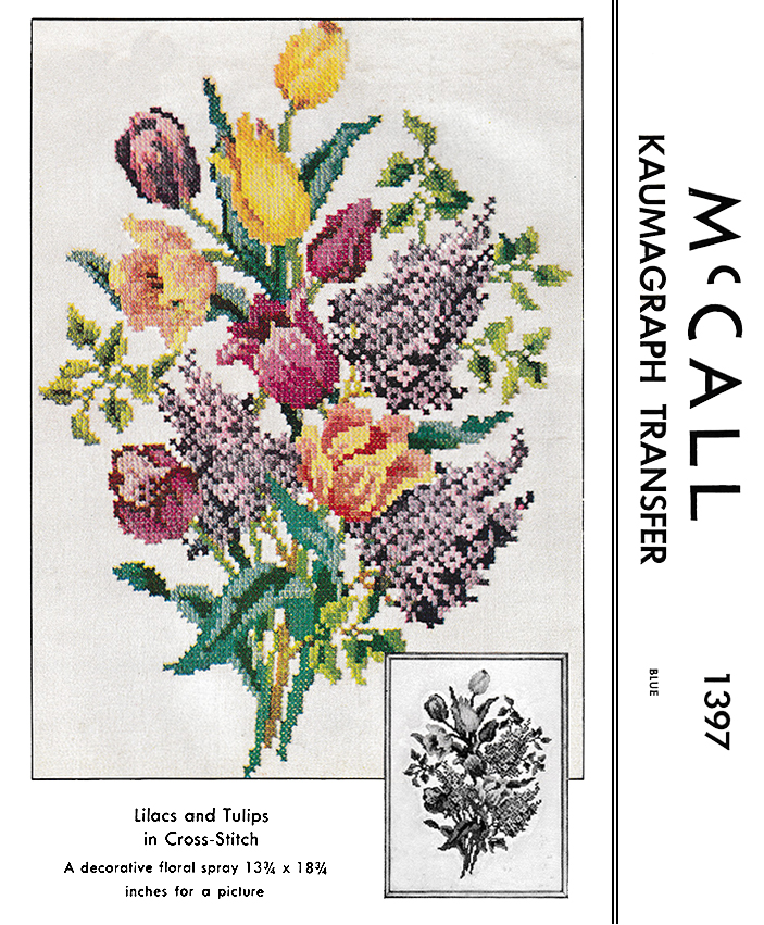Lilacs and Tulips in Cross-Stitch | McCall's No. 1397