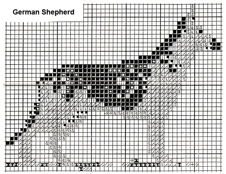 Crochet Patterns - GERMAN SHEPHERD GRAPH PATTERN CHART