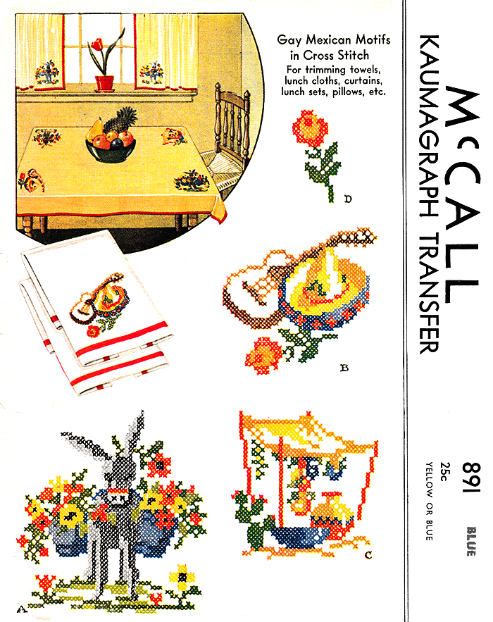 Mexican Motifs in Cross-Stitch | McCall's No. 891