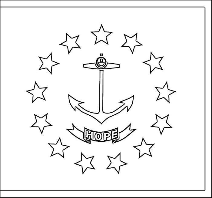 Download Rhode Island Flag Coloring Page | Purple Kitty