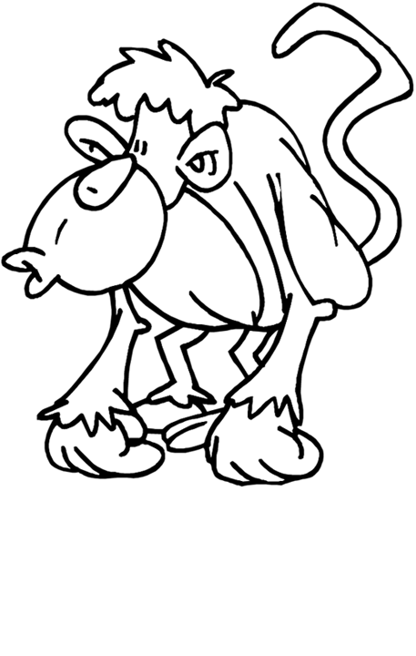 Monkey Coloring Pages 4 | Purple Kitty
