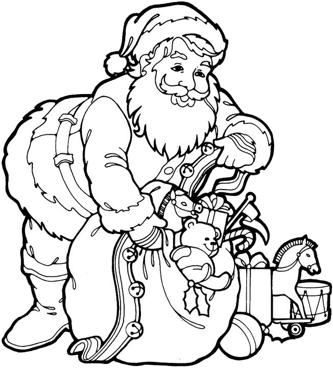 Santa Claus Coloring Pages 3 Purple Kitty
