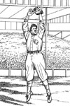 Outfielder Catching a Ball baseball coloring page