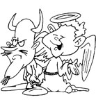 devil vs angel coloring page