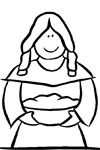 indian girl coloring page