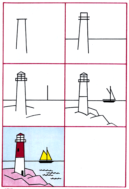 How to Draw a Lighthouse | Purple Kitty