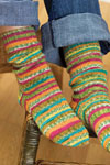 self-striping knit socks
