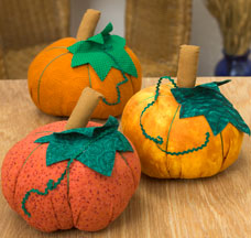 pumpkin pincushions