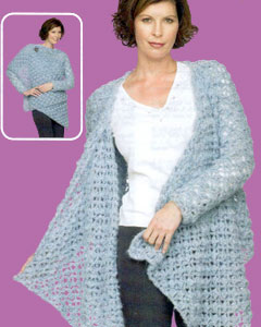 Crochet Lace Wrap Top LW1495 | Purple Kitty