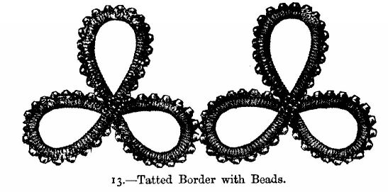 Tatted Border with Beads.