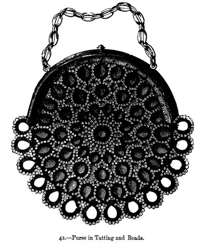 Purse in Tatting and Beads.