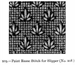Point Russe Stitch for Slipper (No. 208)